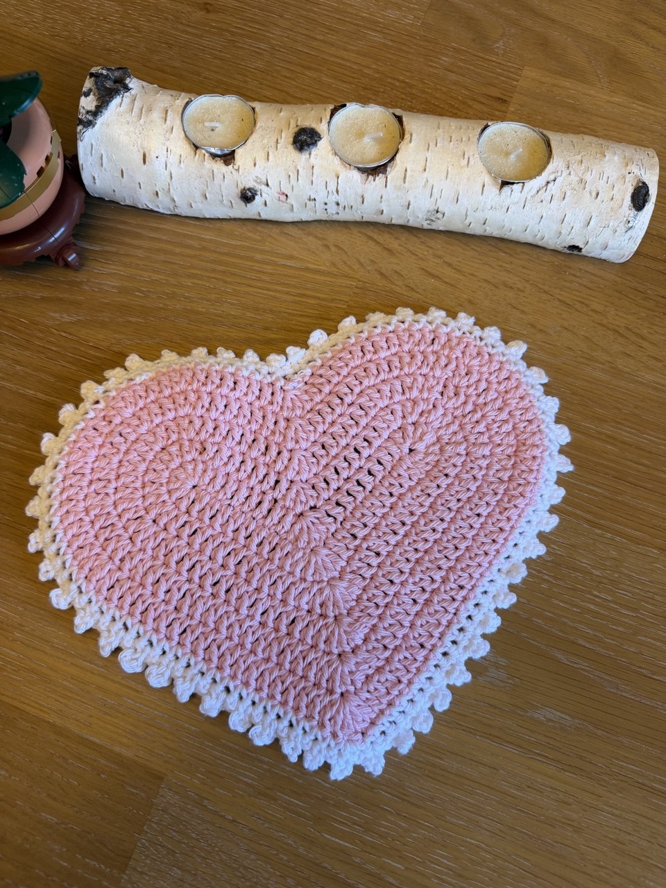 Heart Hot Pad - Double sided; Light Pink & Dark Pink