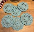 Coasters: Aqua Pinwheel Coasters -  Set of 6