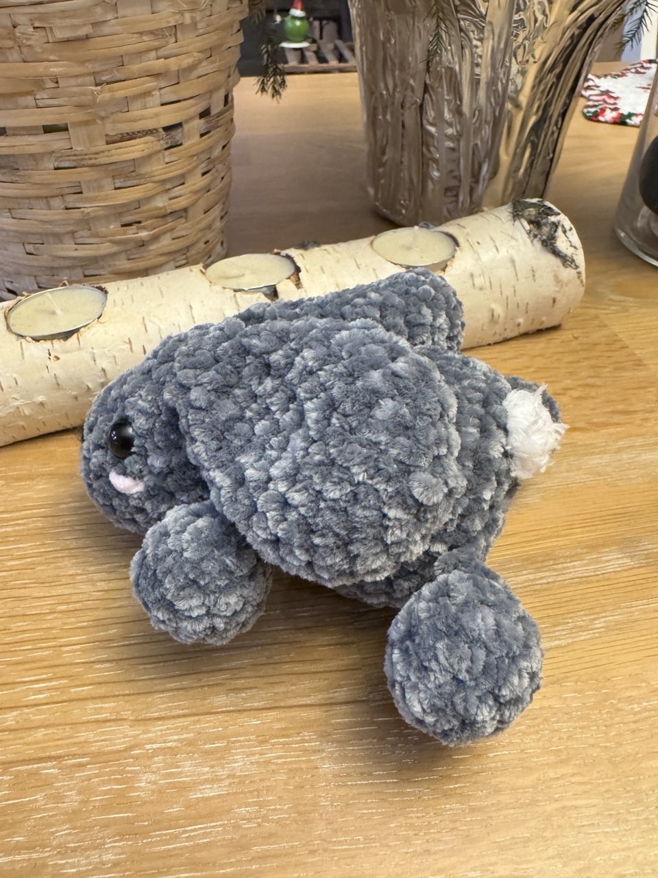 Bunny - Grey with White Fuzzy Tail