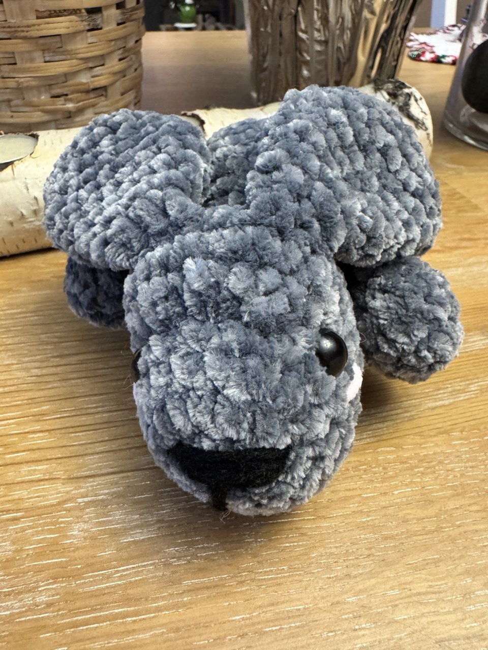 Bunny - Grey with White Fuzzy Tail