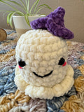 Ghost Plush with Purple Hat