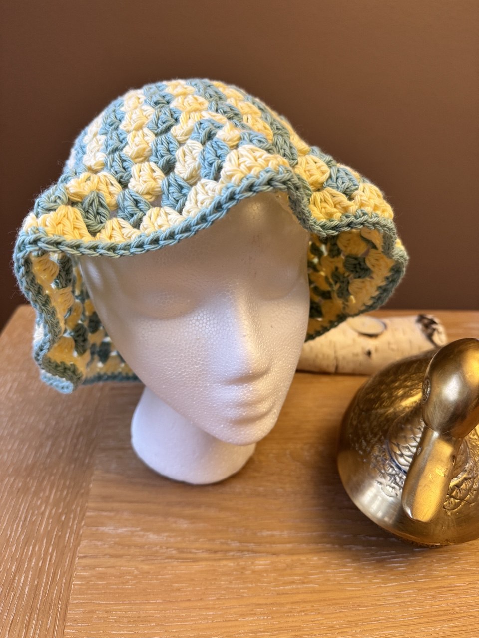 Bucket Hat - Sage and yellow