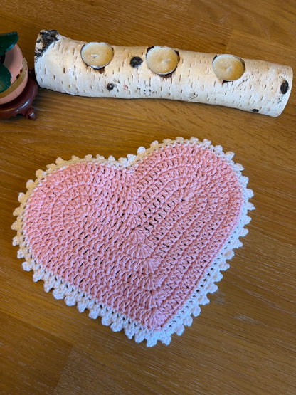 Heart Hot Pad - Double sided; Light Pink & Dark Pink