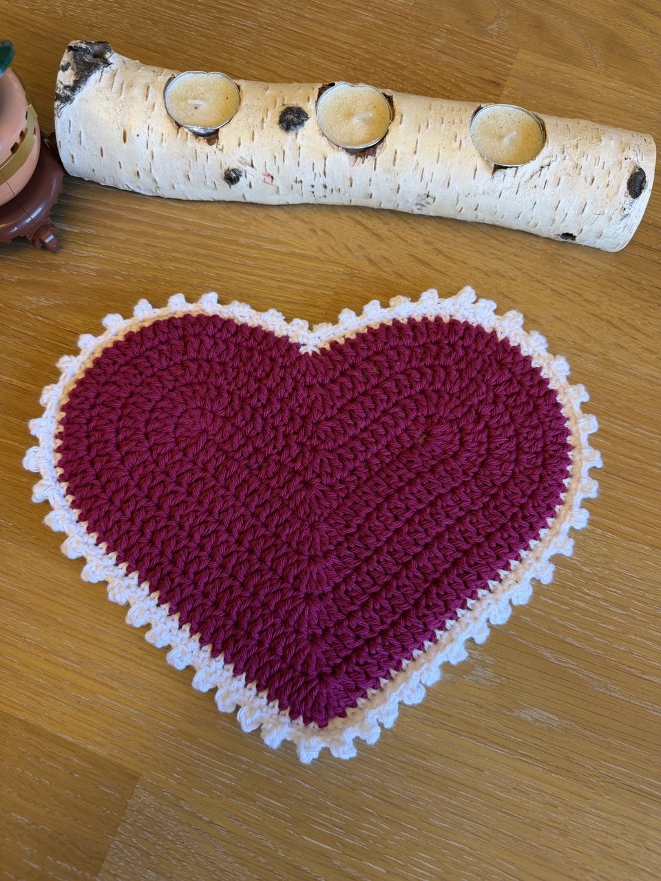 Heart Hot Pad - Double sided; Light Pink & Dark Pink