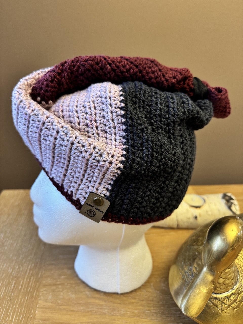 Hair Towel - Dark colors black and maroon