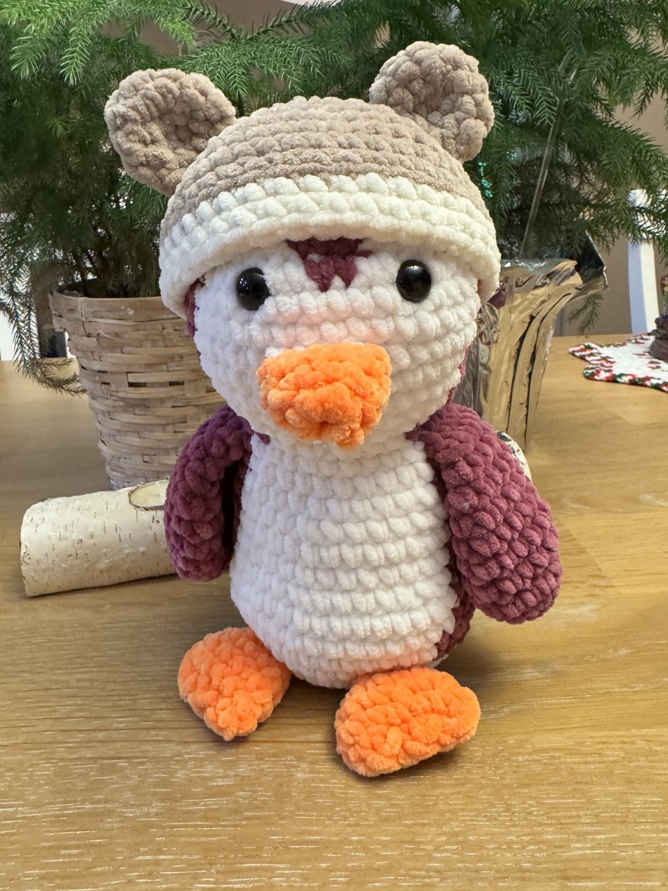 Penguin in Bear Hat